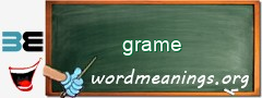 WordMeaning blackboard for grame